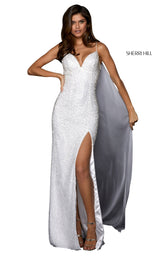 1 of 4 Sherri Hill 53496 Dress Ivory-Silver