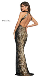 2 of 4 Sherri Hill 53667 Dress Black-Copper-Gold