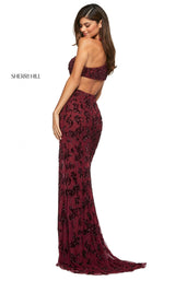 2 of 4 Sherri Hill 53692 Dress Burgundy