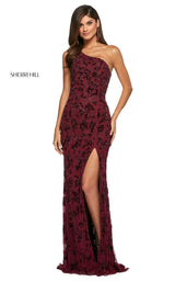 1 of 4 Sherri Hill 53692 Dress Burgundy