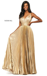 1 of 8 Sherri Hill 53737 Dress Gold