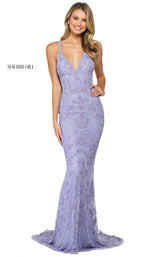1 of 8 Sherri Hill 53788 Dress Periwinkle