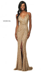 1 of 4 Sherri Hill 53798 Dress Gold