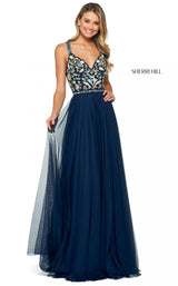 3 of 10 Sherri Hill 53803 Dress Navy-Multi