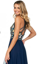 9 of 10 Sherri Hill 53803 Dress Navy-Multi