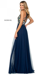 4 of 10 Sherri Hill 53803 Dress Navy-Multi