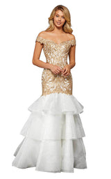 3 of 12 Sherri Hill 52347 Ivory/Gold