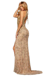 7 of 20 Sherri Hill 52426 Nude-Gold-Silver