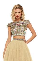 8 of 10 Sherri Hill 52435 Light-Gold-Multi