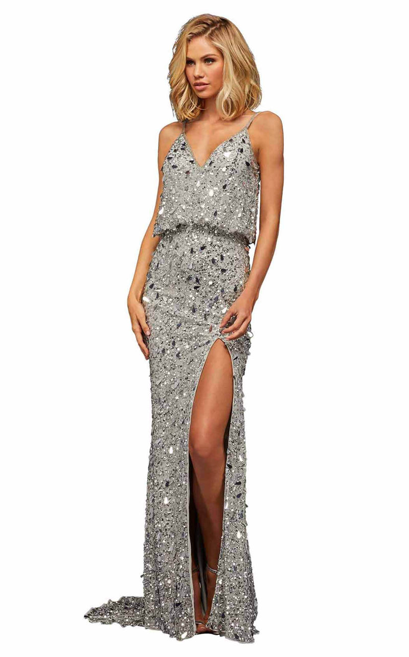 sherri hill silver dress Sherri Hill 52452 Dress