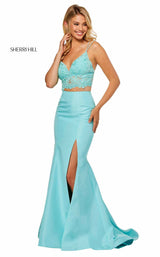 9 of 20 Sherri Hill 52493 Aqua