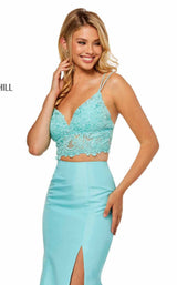 19 of 20 Sherri Hill 52493 Aqua