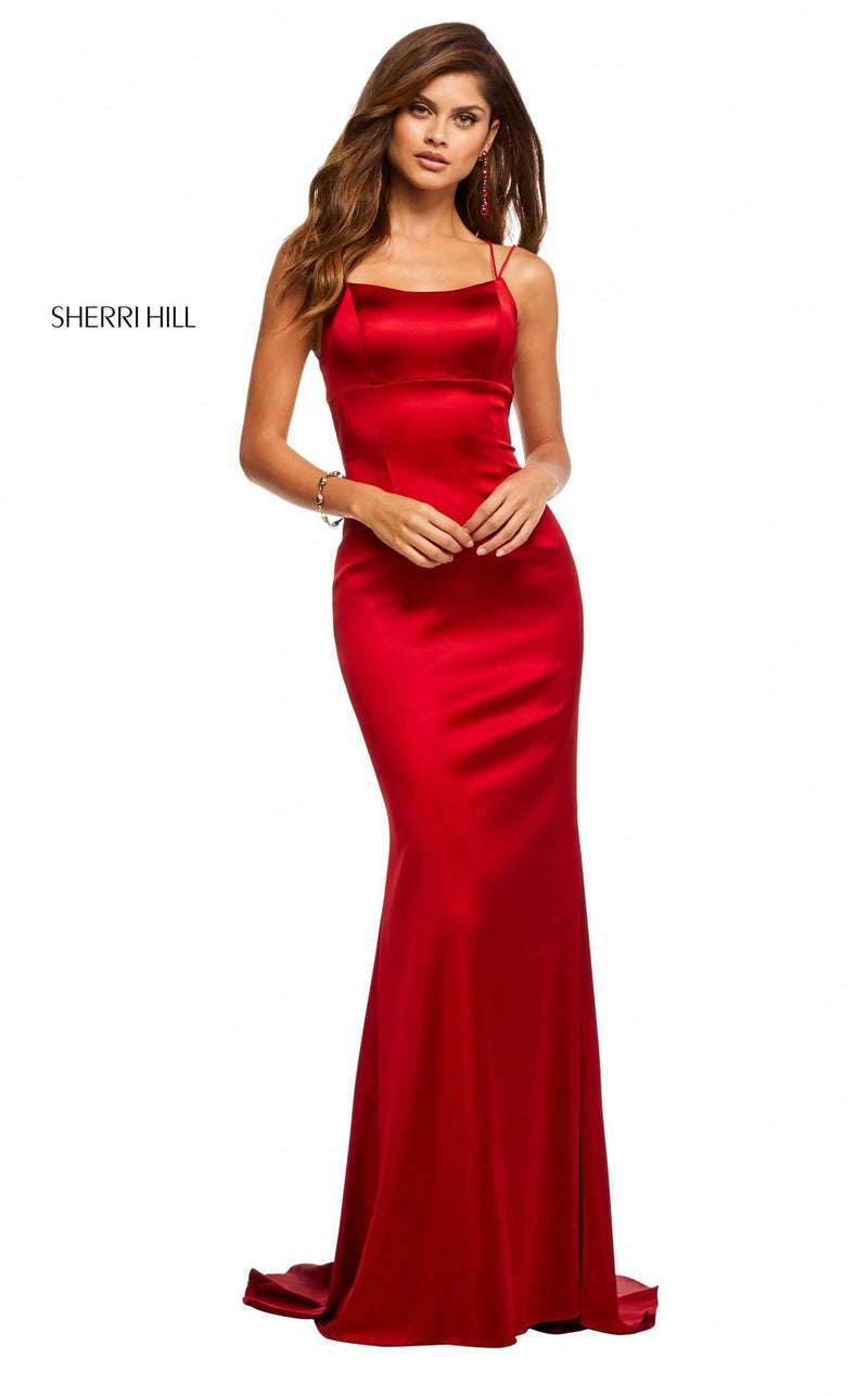 sherri hill red silk dress Sherri Hill 57005 Criss Cross Bodice Pleated Silk Dress