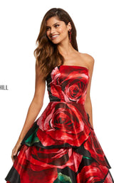 3 of 4 Sherri Hill 52624 Black-Red-Print