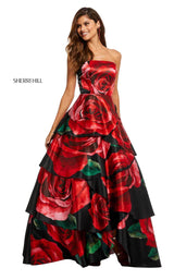 1 of 4 Sherri Hill 52624 Black-Red-Print