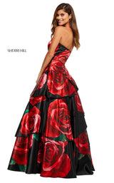 2 of 4 Sherri Hill 52624 Black-Red-Print