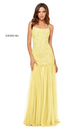 6 of 16 Sherri Hill 52677 Light Yellow