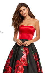 10 of 18 Sherri Hill 52722 Black-Red-Print