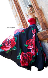 8 of 18 Sherri Hill 52722 Black-Red-Print