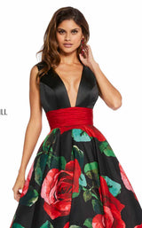 4 of 6 Sherri Hill 52898 Black-Red-Print