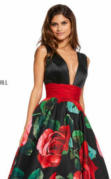 5 of 6 Sherri Hill 52898 Black-Red-Print