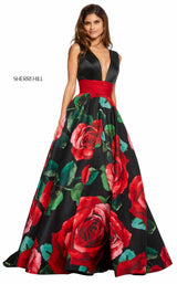 2 of 6 Sherri Hill 52898 Black-Red-Print