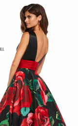 6 of 6 Sherri Hill 52898 Black-Red-Print