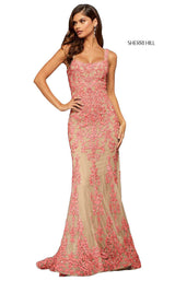 5 of 26 Sherri Hill 52925 Nude-Coral