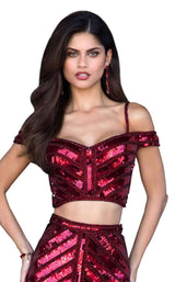 7 of 15 Sherri Hill 51934 Burgundy