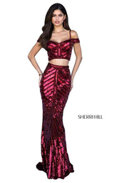 6 of 15 Sherri Hill 51934 Burgundy