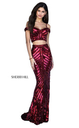 15 of 15 Sherri Hill 51934 Burgundy